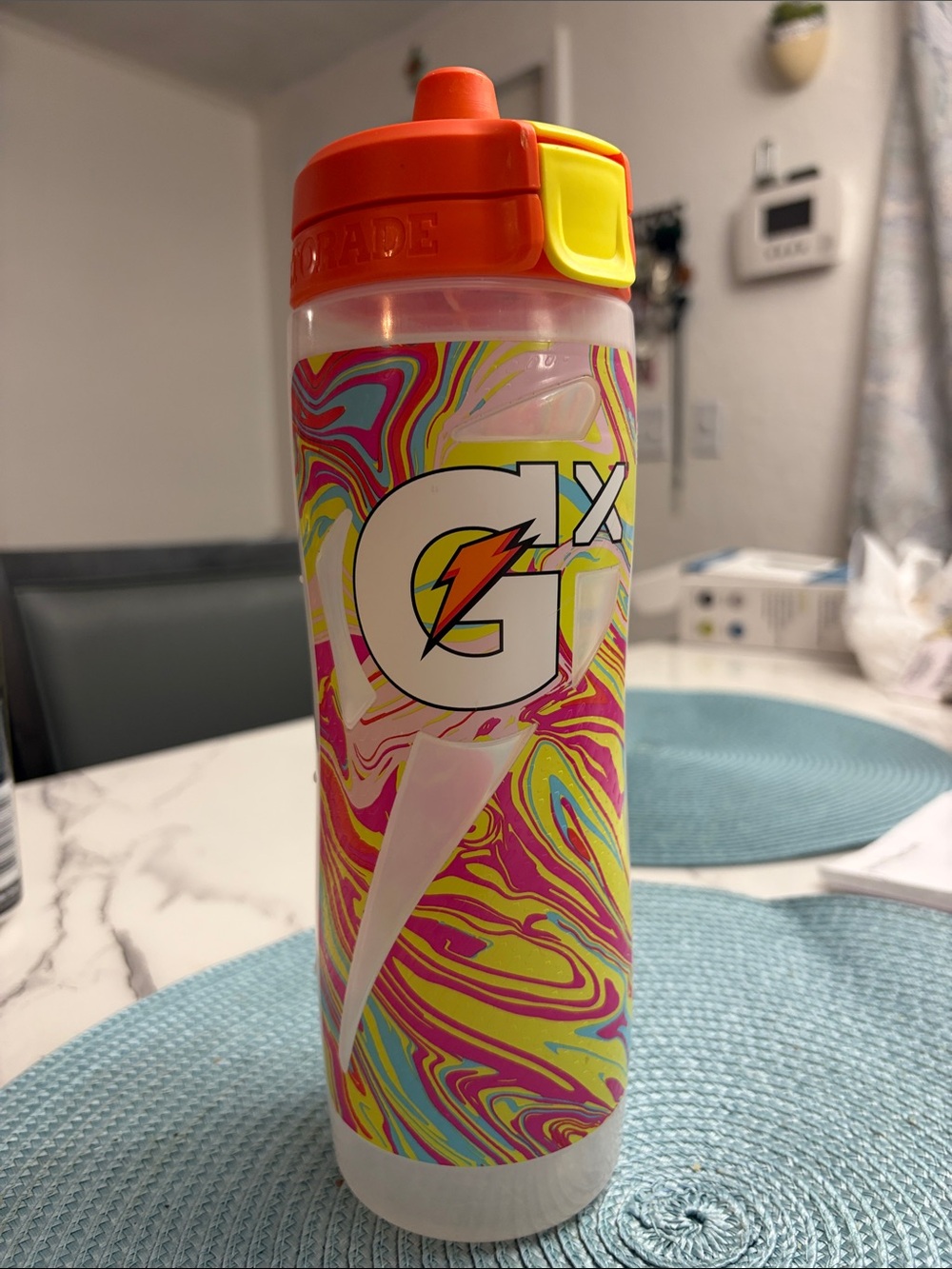 Gatorade GX Neon Swirl Refillable Bottle — Orange Lid